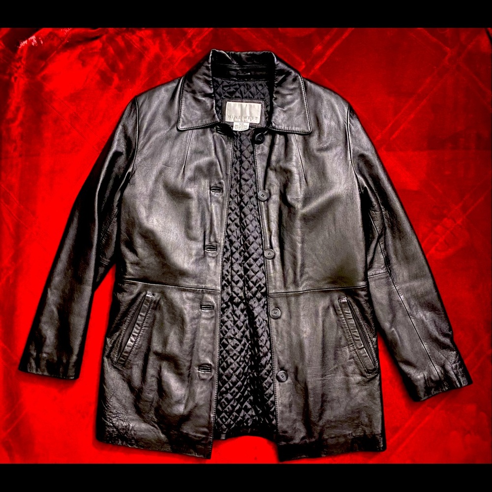 Nine West Woman’s Leather Jacket Size Medium